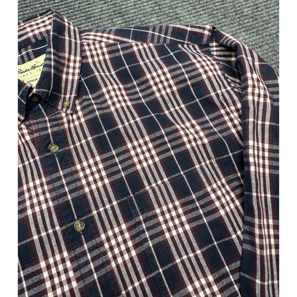 Eddie Bauer Shirt Mens‎ Large Plaid Flannel Button Down Long Sleeve Casual
